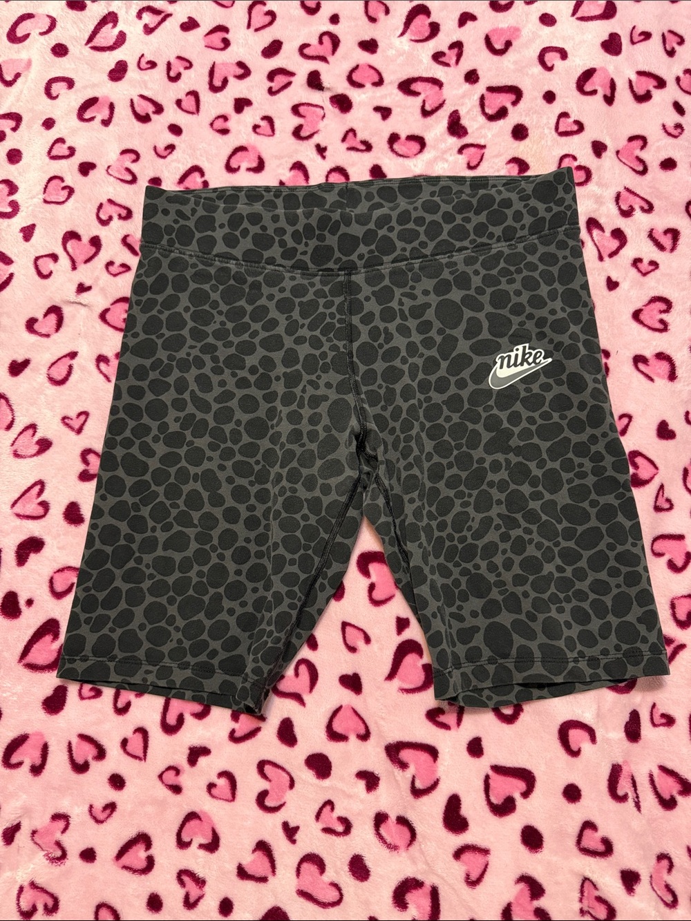 Nike Dark Gray Animal-Print Bike Shorts
